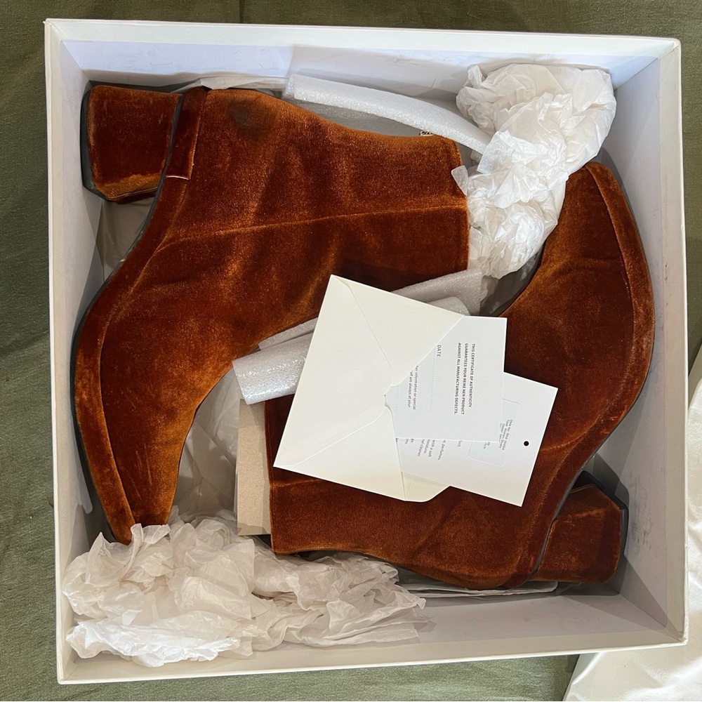 Reike Nen Velvet Ankle Heel Boots (Copper)